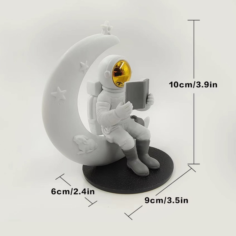 NWOT Reading Astronaut stars moon bunny ornament figurine